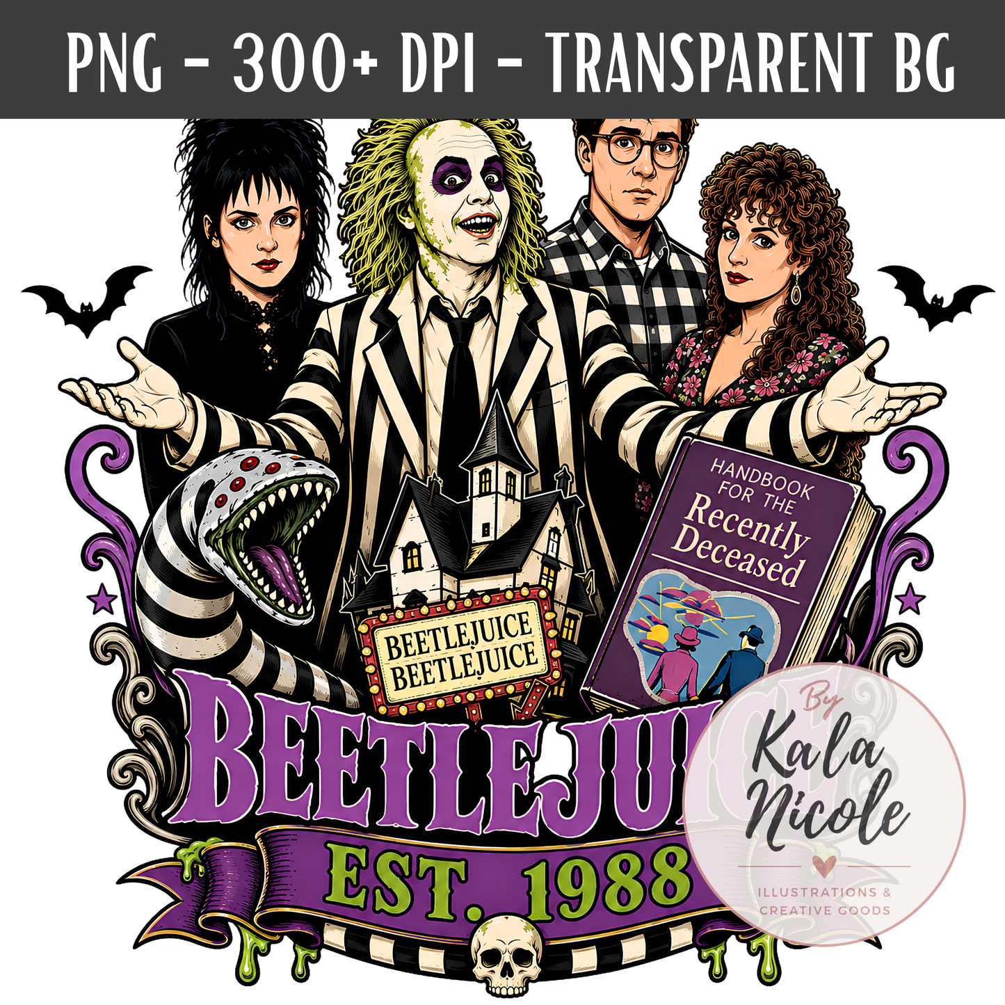 80s Movie Nostalgia PNG | Striped Suit Ghost