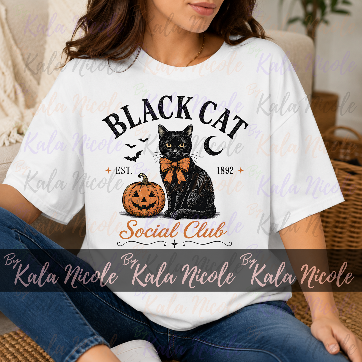 Black Cat Social Club PNG | Fall Halloween