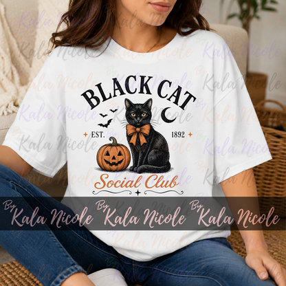Black Cat Social Club PNG | Fall Halloween
