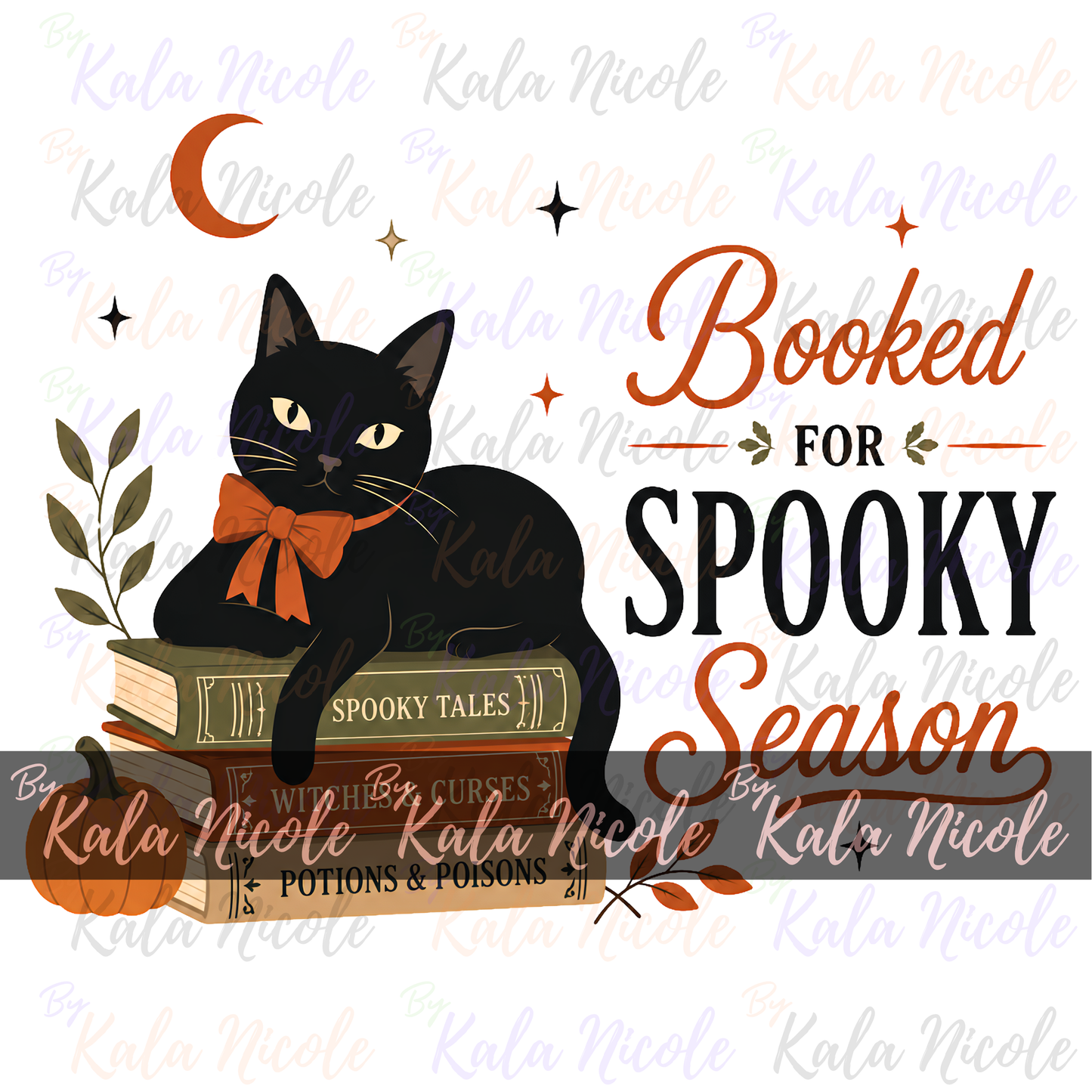 Black Cat PNG | Booked for Spooky Season PNG
