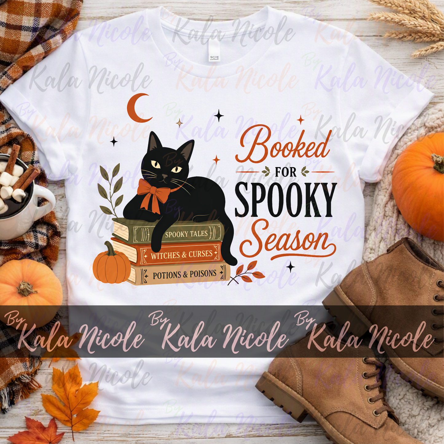 Black Cat PNG | Booked for Spooky Season PNG