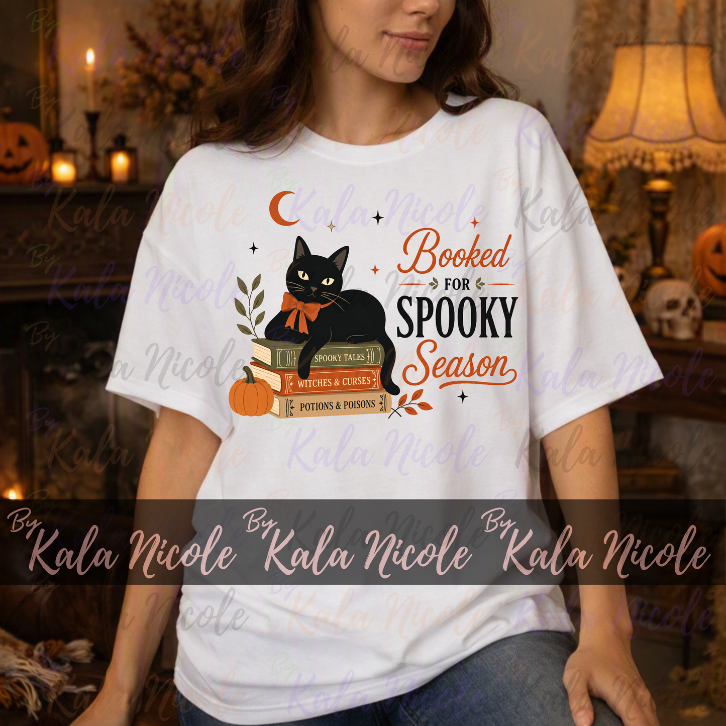 Black Cat PNG | Booked for Spooky Season PNG