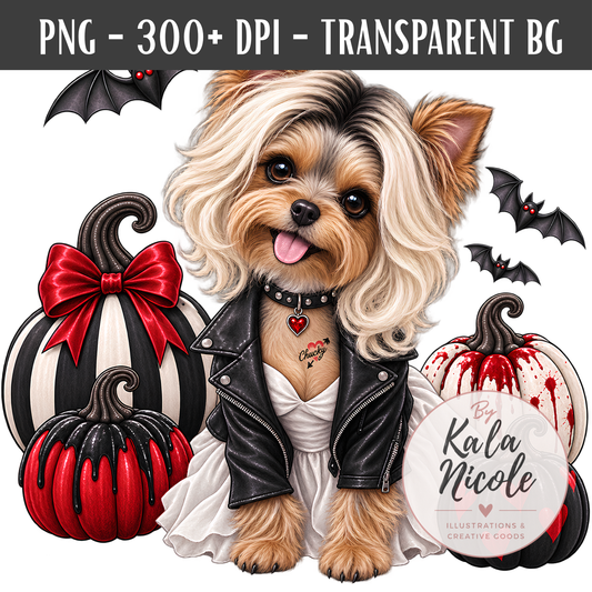 Yorkshire Terrier Bride of Chucky Halloween PNG