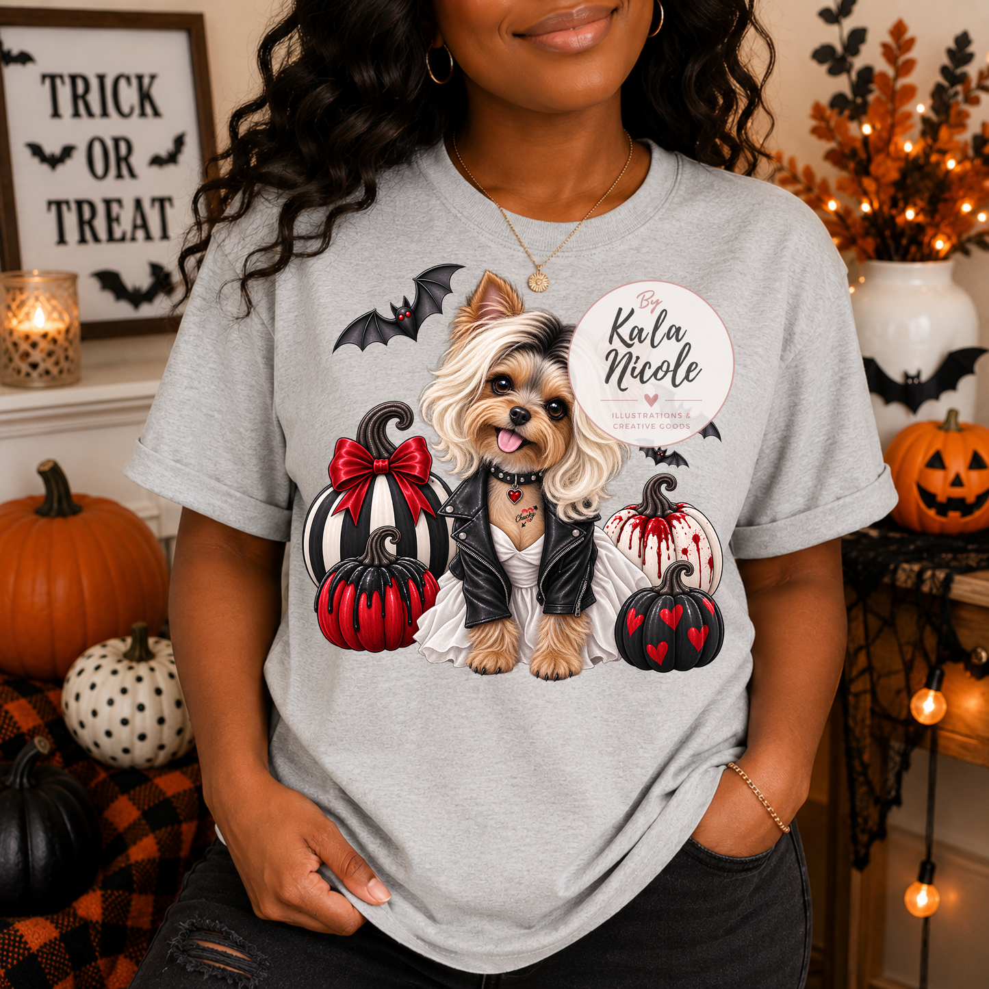 Yorkshire Terrier Bride of Chucky Halloween PNG