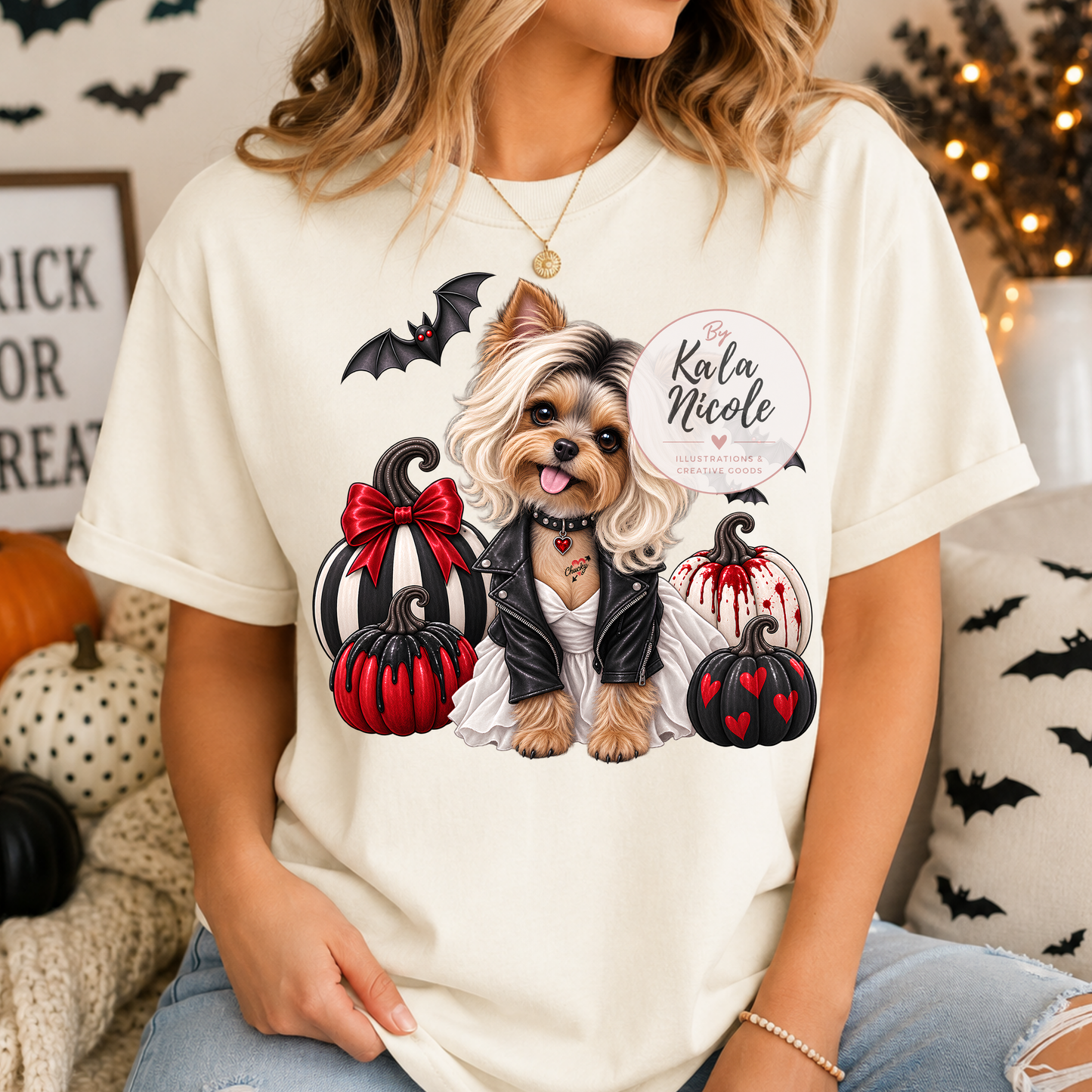 Yorkshire Terrier Bride of Chucky Halloween PNG