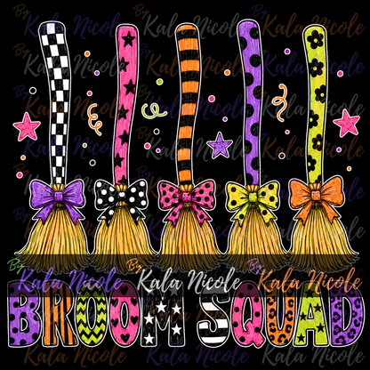 Broom Squad PNG Bundle | Trendy Halloween PNG | Fall PNG | Cute Witch Clipart (Digital Download)