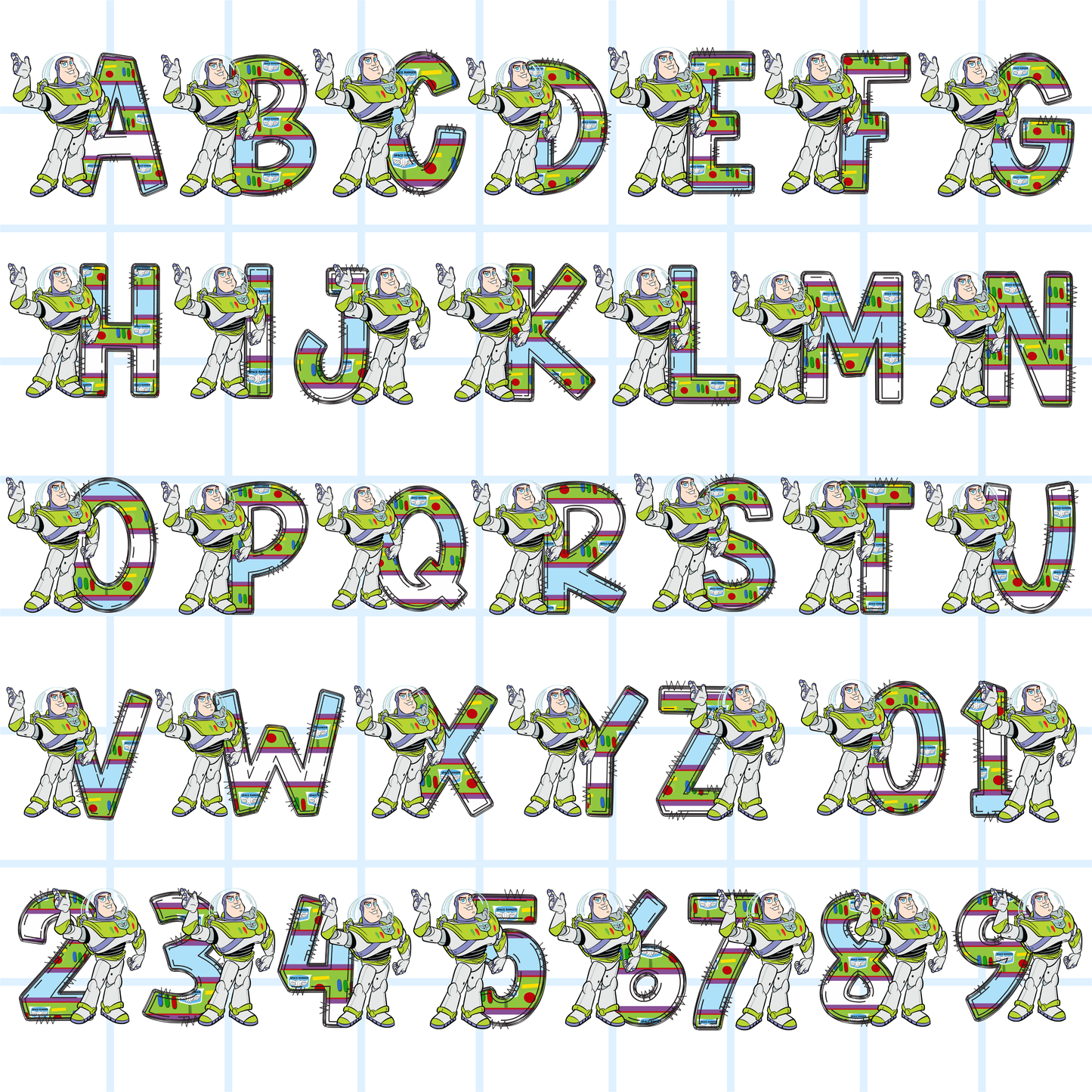 Toy Story Alphabet PNG Bundle | ABC 123