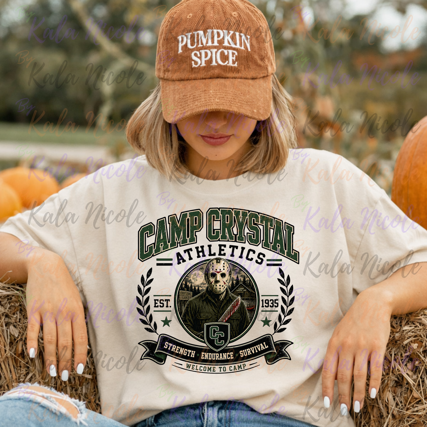 Camp Crystal Athletics PNG | Vintage College Horror PNG