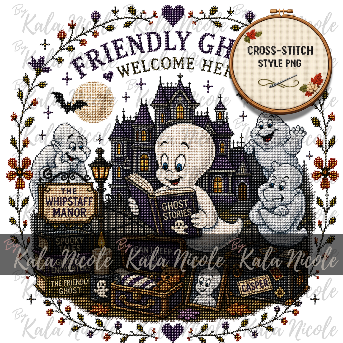 Casper Cross-Stitch PNG | The Friendly Ghost