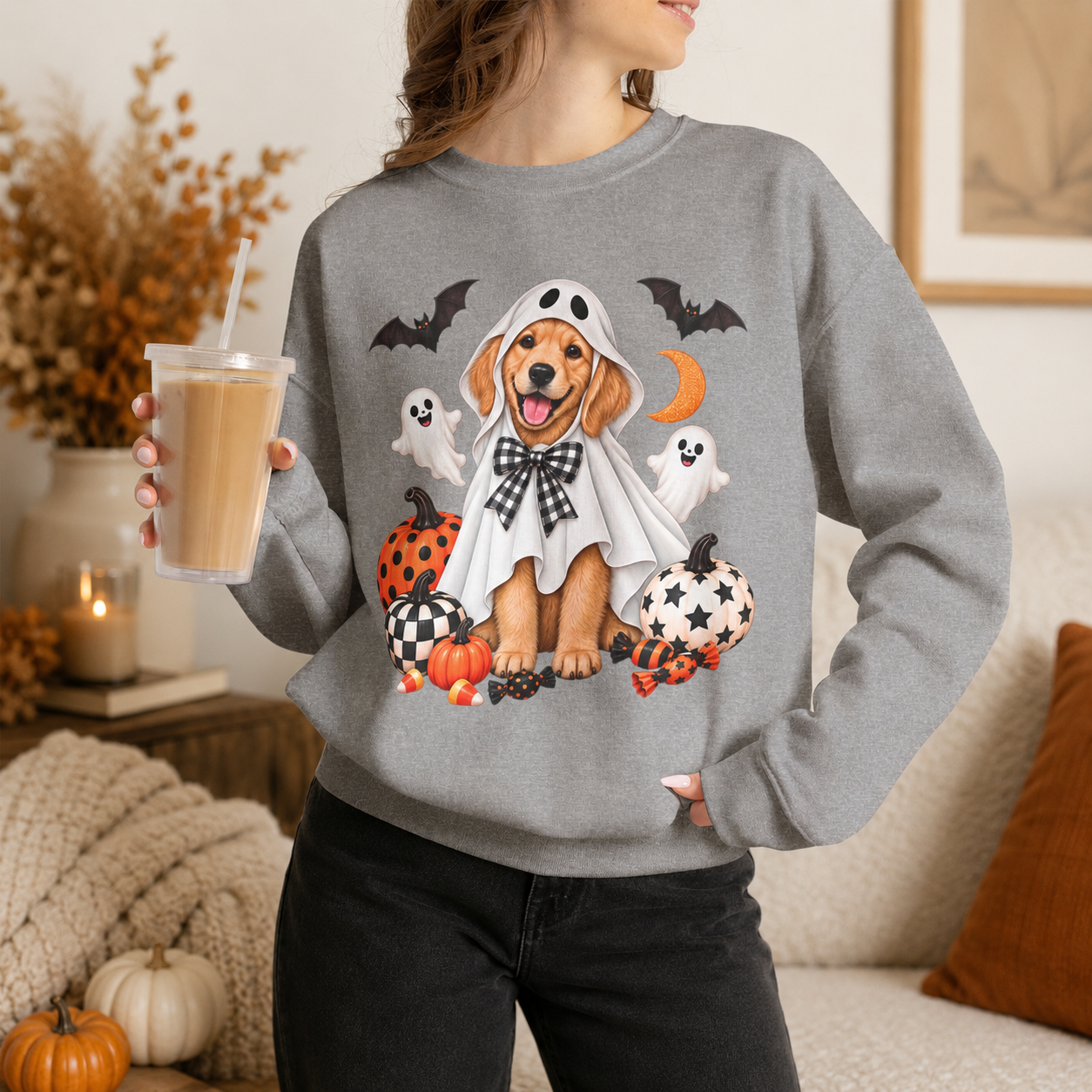 Golden Retriever Ghost Costume Sweatshirt