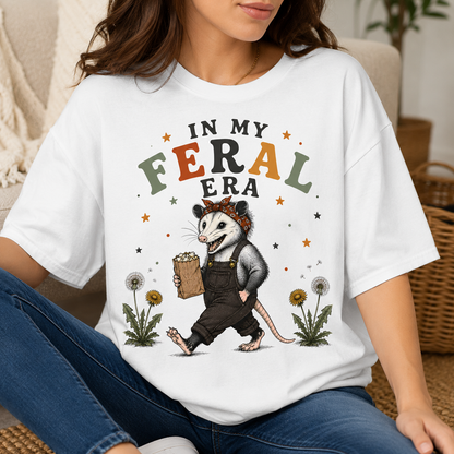 'In My Feral Era' Possum Graphic Tee | Cute Opossum Shirt