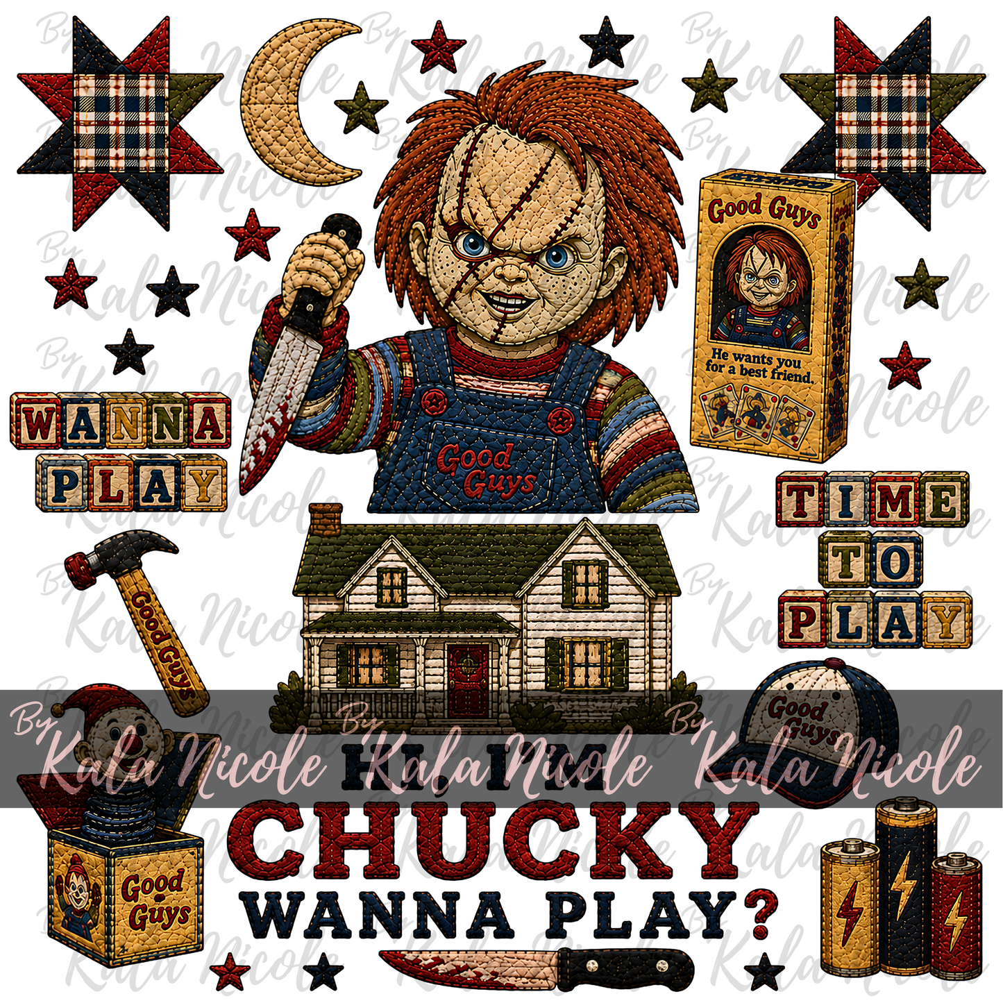 Horror Child's Play Quilt PNG | Chucky