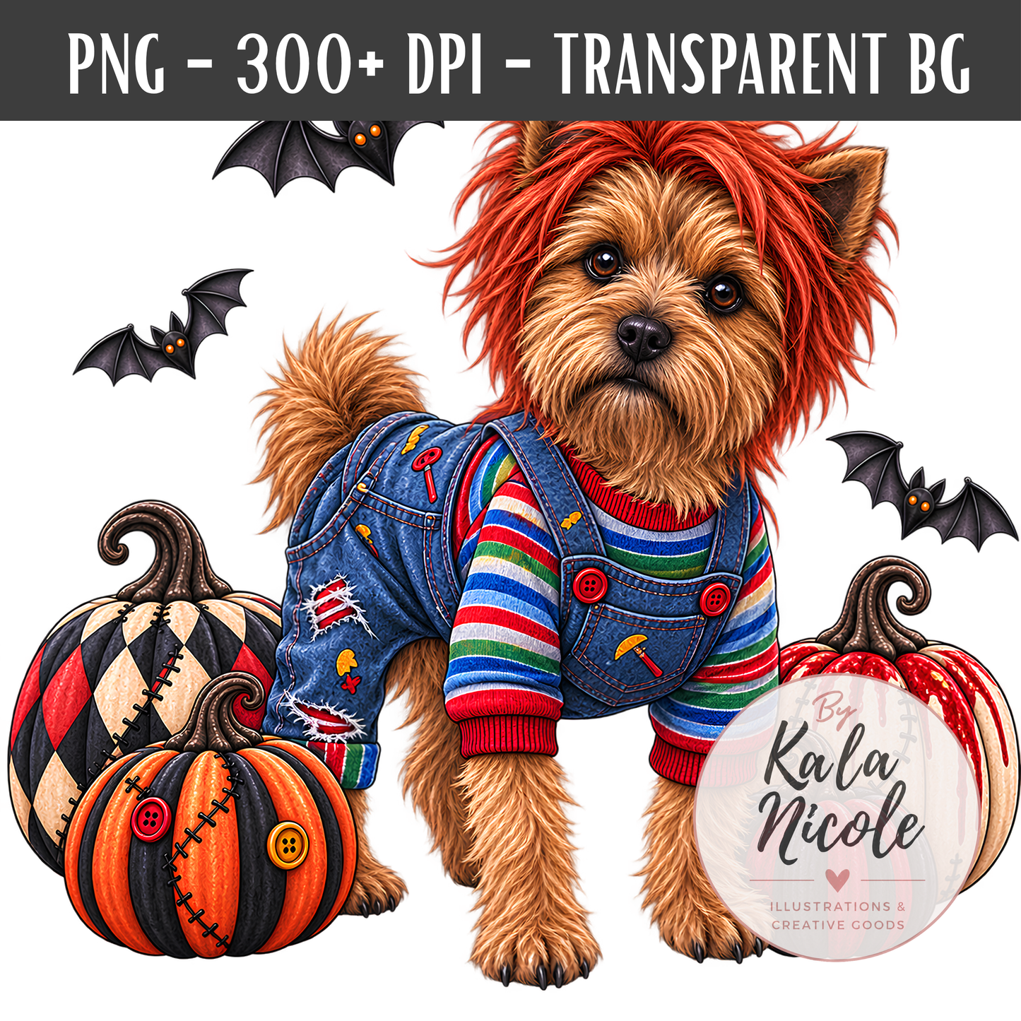 Yorkshire Terrier Chucky Halloween PNG