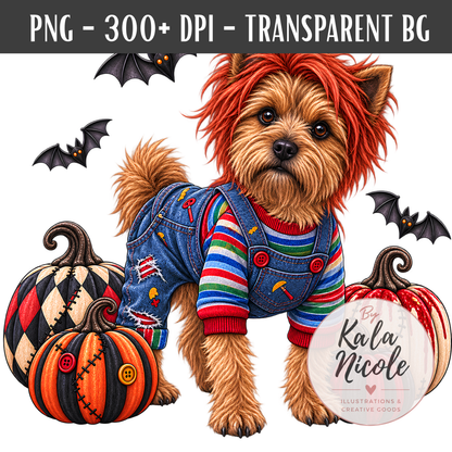Yorkshire Terrier Chucky Halloween PNG