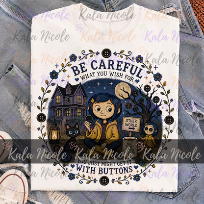 Coraline Cross-Stitch PNG | Be Careful