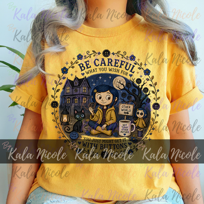 Coraline Cross-Stitch PNG | Be Careful