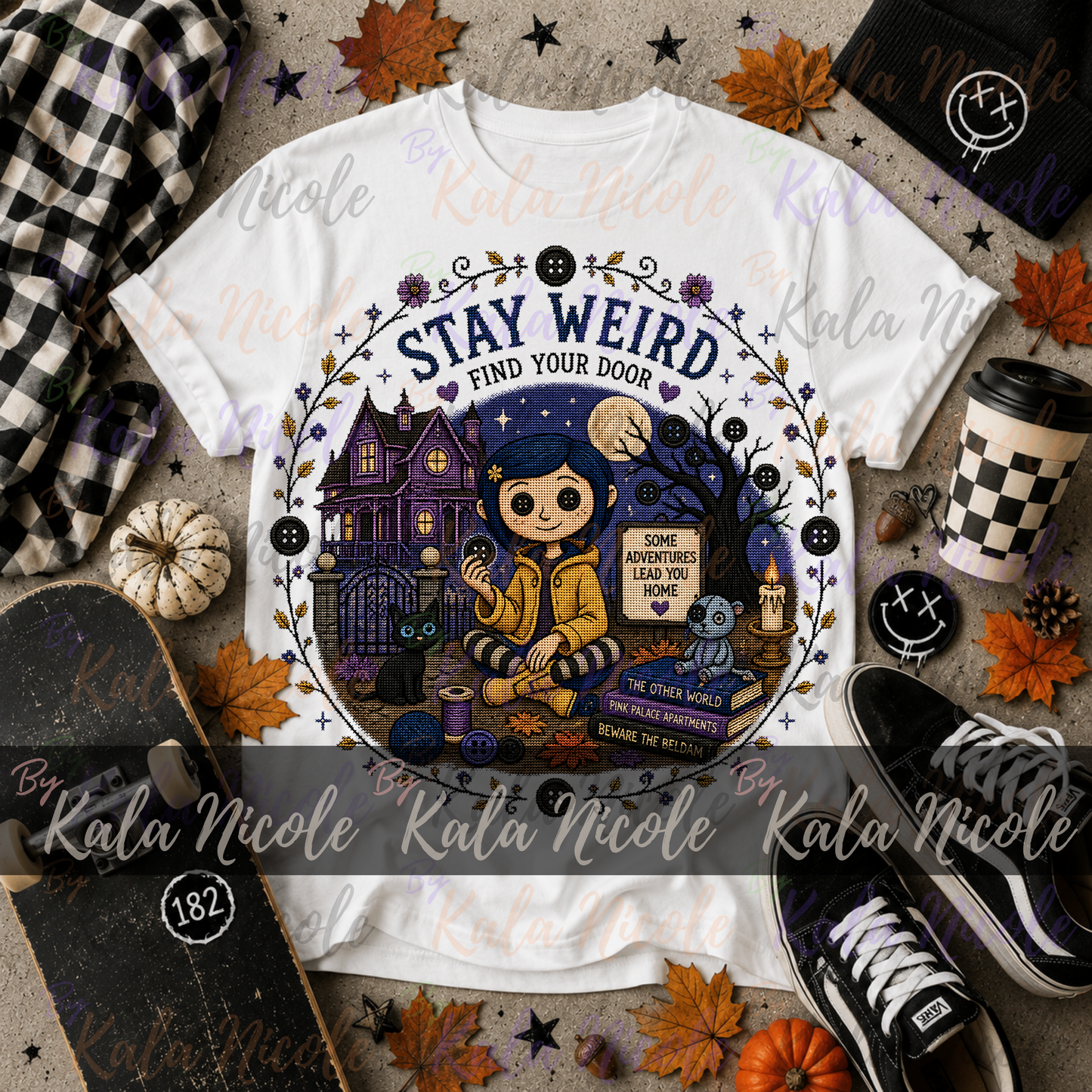 Coraline Cross-Stitch PNG | Stay Weird