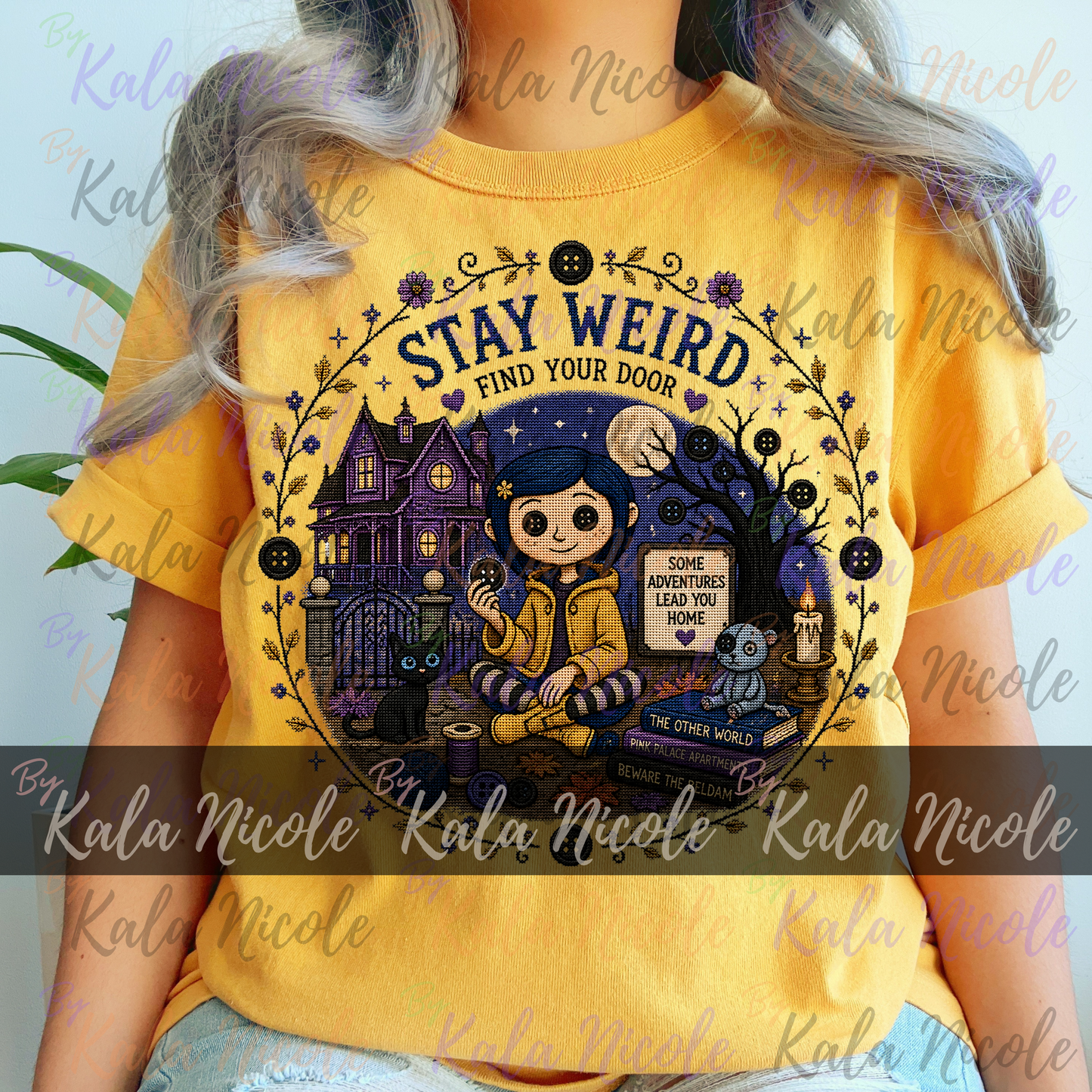 Coraline Cross-Stitch PNG | Stay Weird