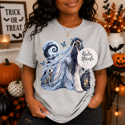 Afghan Hound Corpse Bride Halloween PNG Version 2