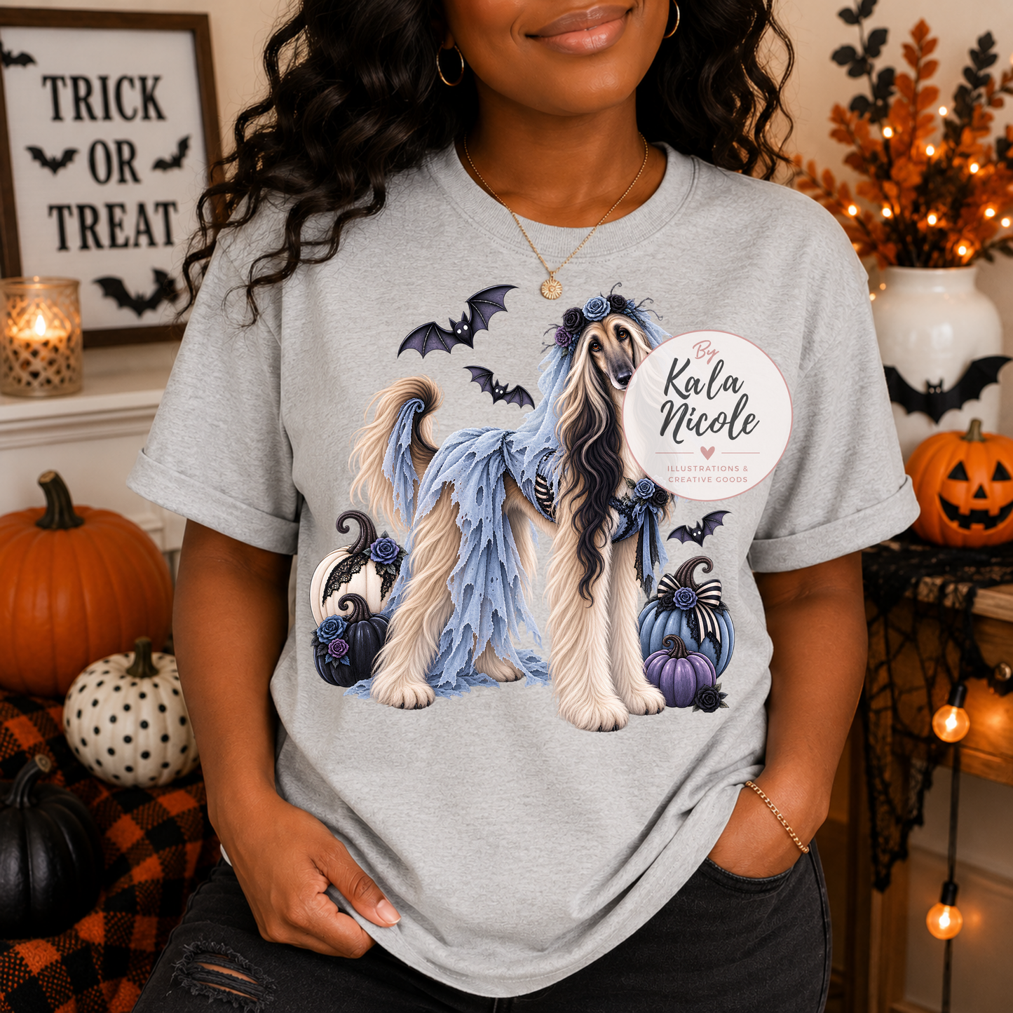 Afghan Hound Corpse Bride Halloween PNG