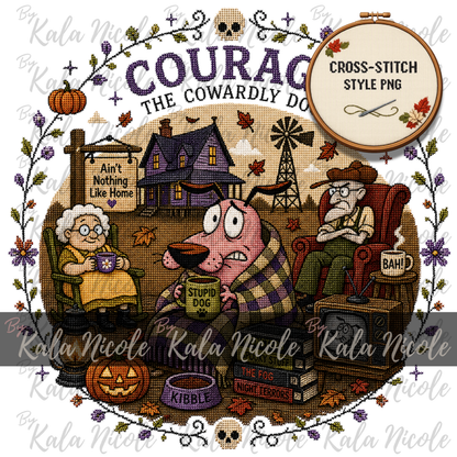 Courage the Cowardly Dog Cross-Stitch PNG | Fall Autumn