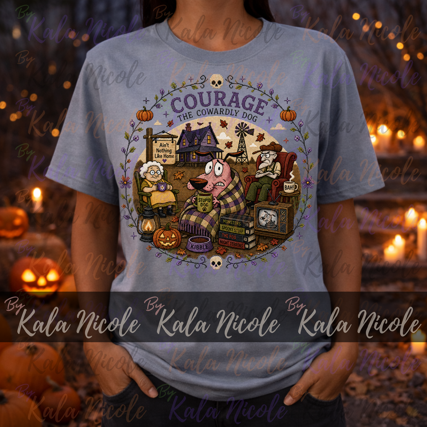 Courage the Cowardly Dog Cross-Stitch PNG | Fall Autumn
