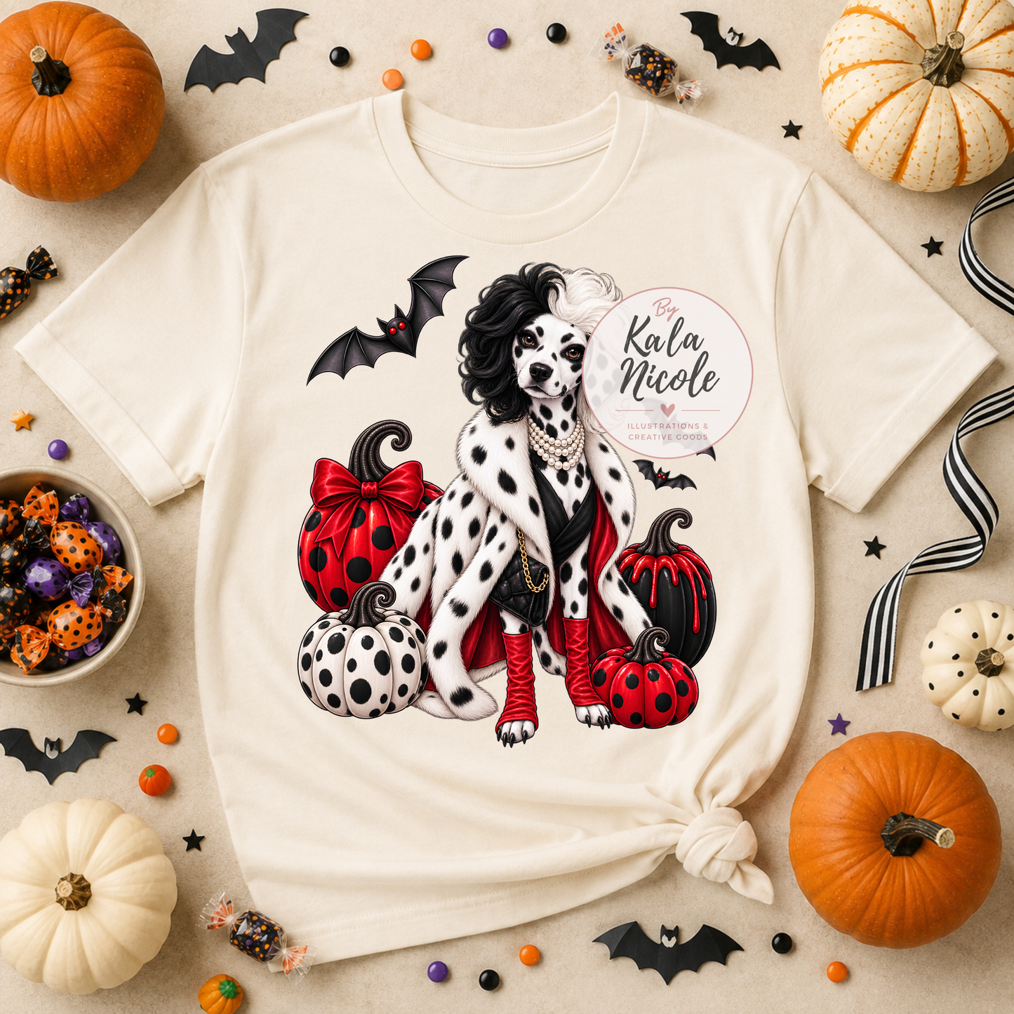 Dalmatian Cruella De Vil Halloween PNG