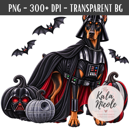 Doberman Darth Vader Halloween PNG