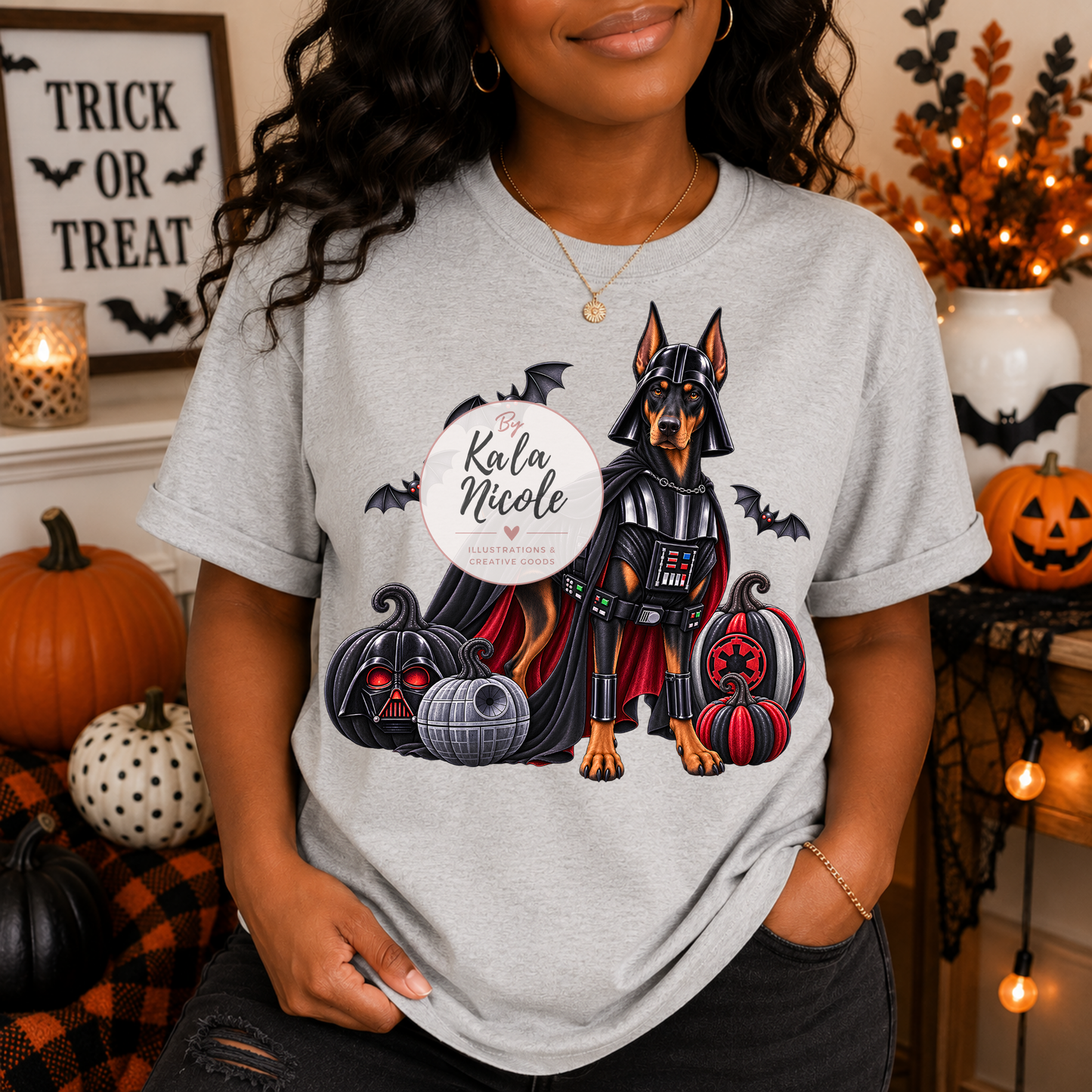 Doberman Darth Vader Halloween PNG