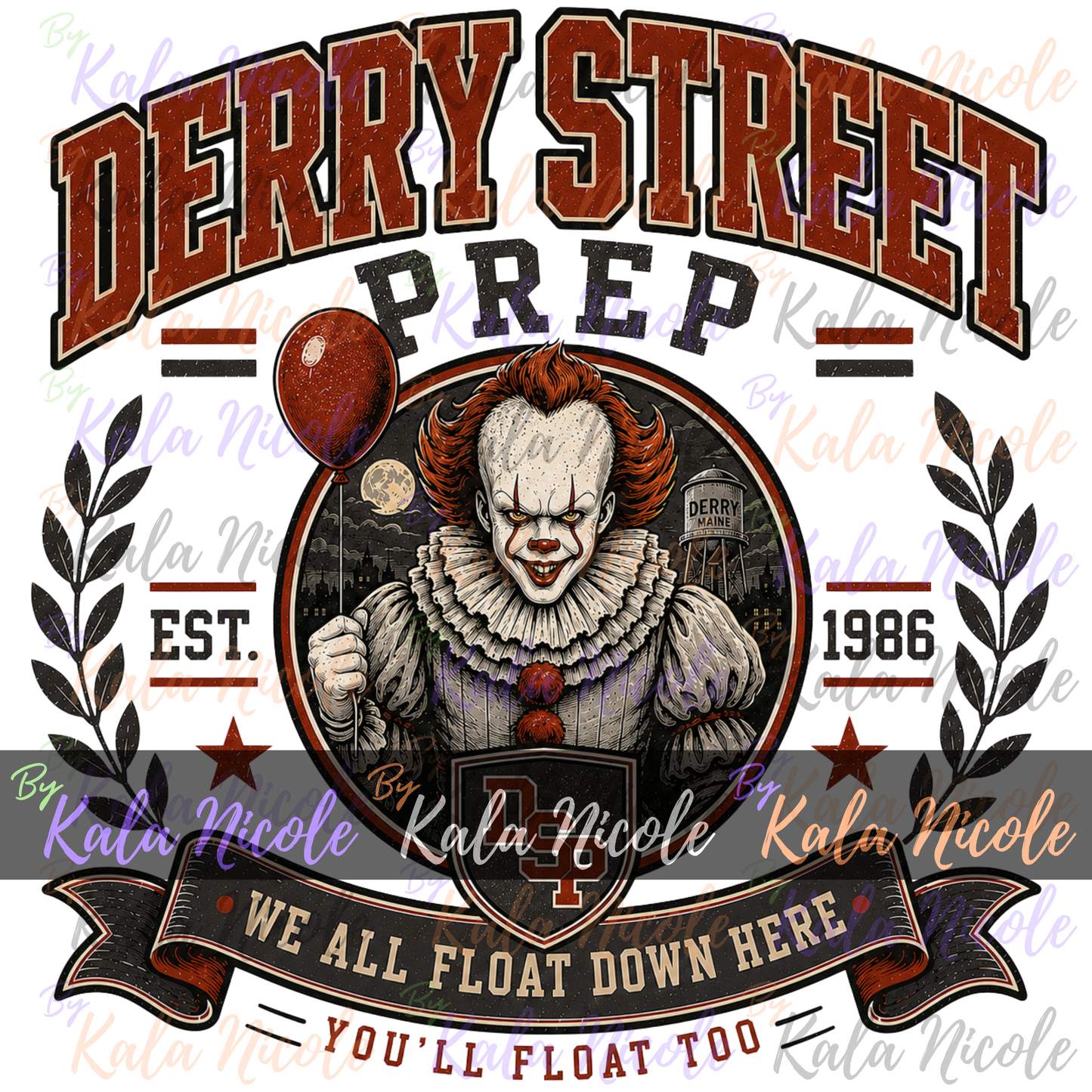 Derry Street Prep PNG | Vintage College Horror PNG