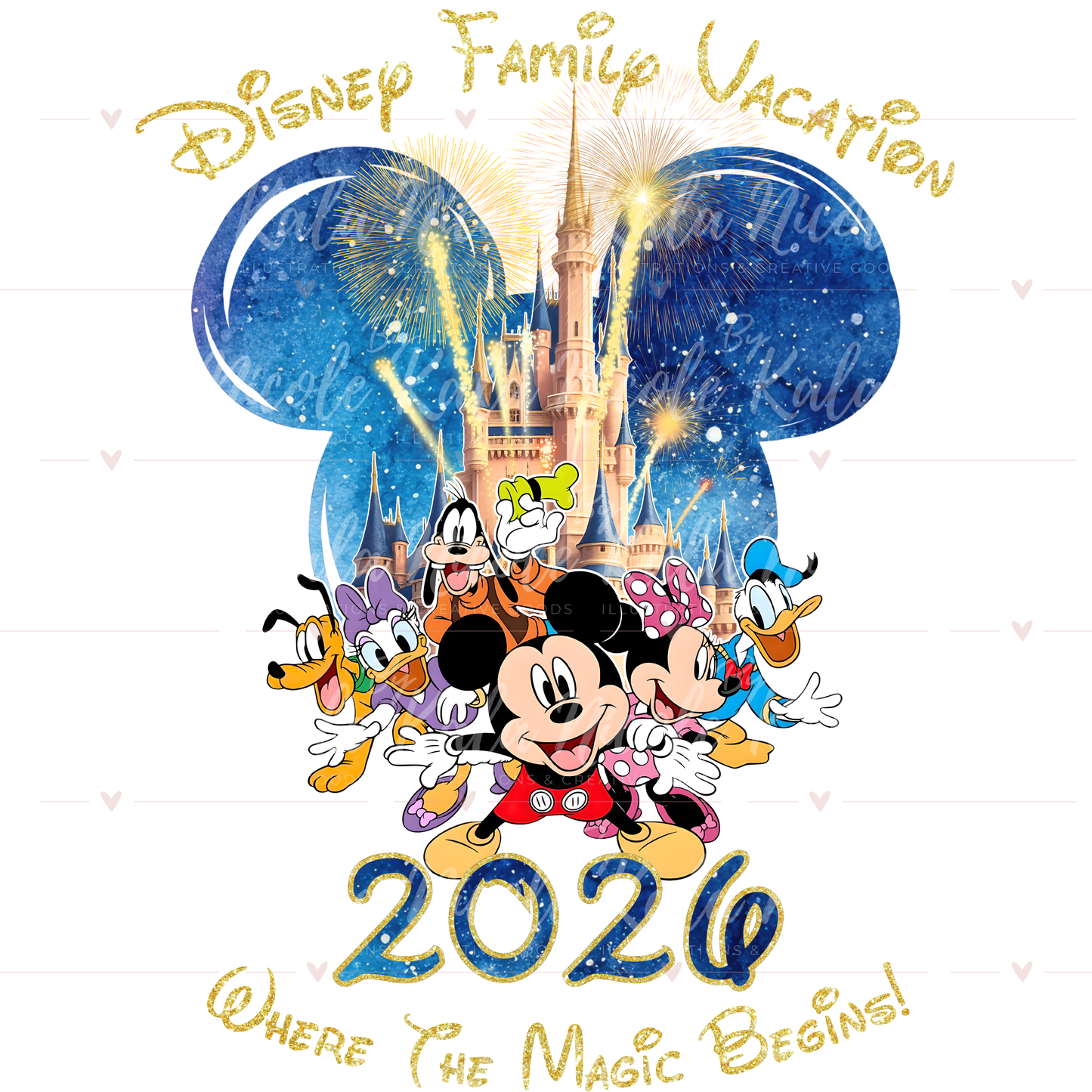 2026 Disney Family Vacation PNG | Mickey Mouse & Friends
