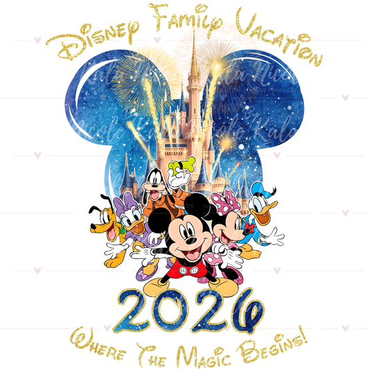 2026 Disney Family Vacation PNG | Mickey Mouse & Friends