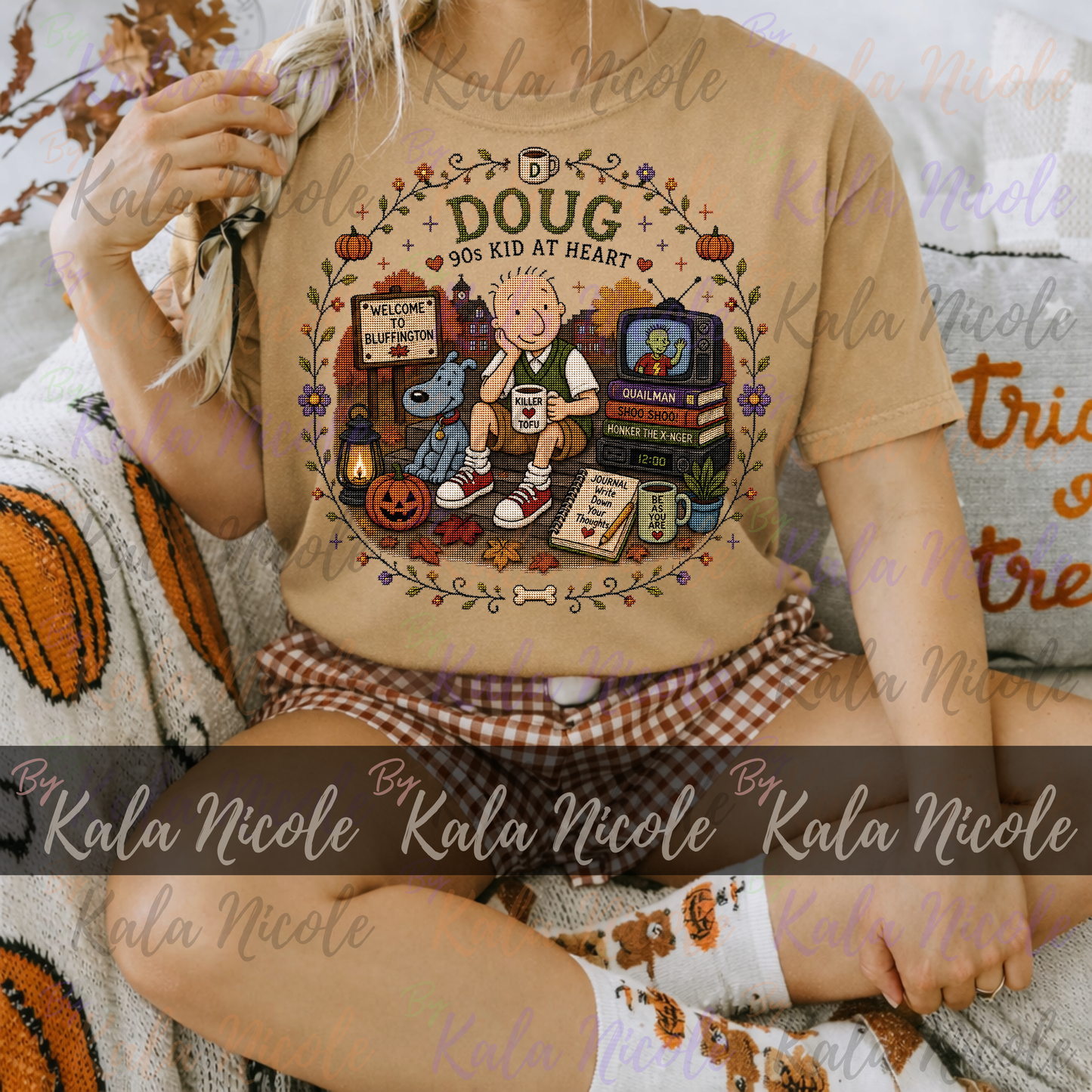 Doug Fall Cross-Stitch PNG | 90s Kid