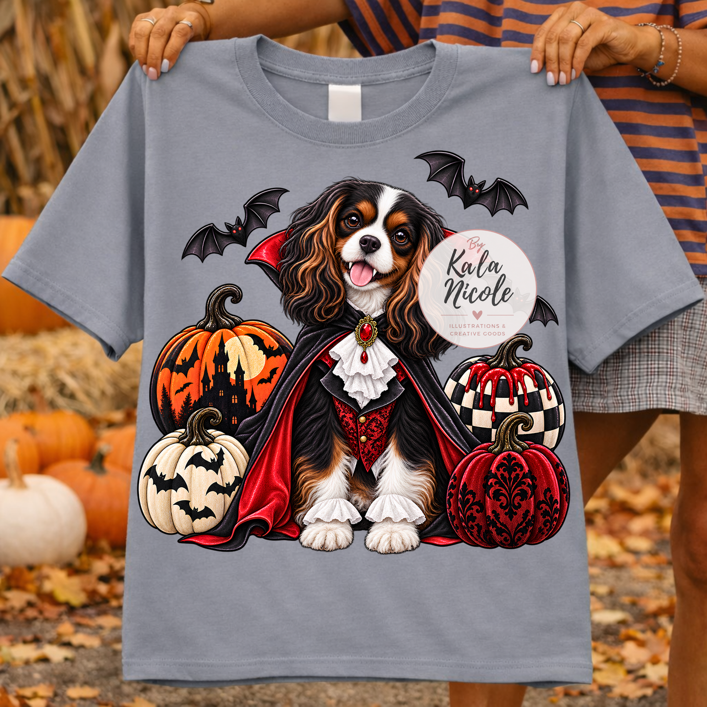 Cavalier King Charles Spaniel Dracula Halloween PNG