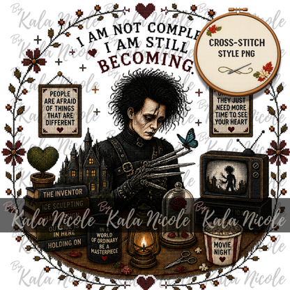 Edward Scissorhands Cross-Stitch PNG | I Am Still Becoming