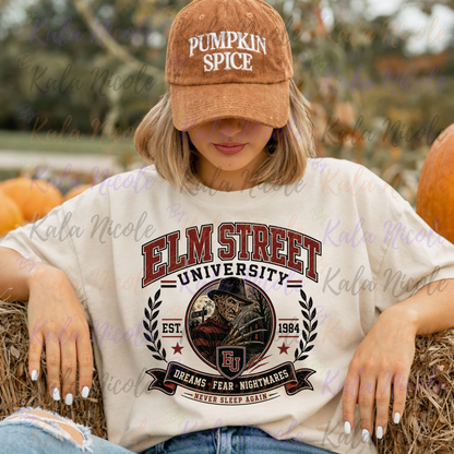 Elm Street University PNG | Vintage College Horror PNG