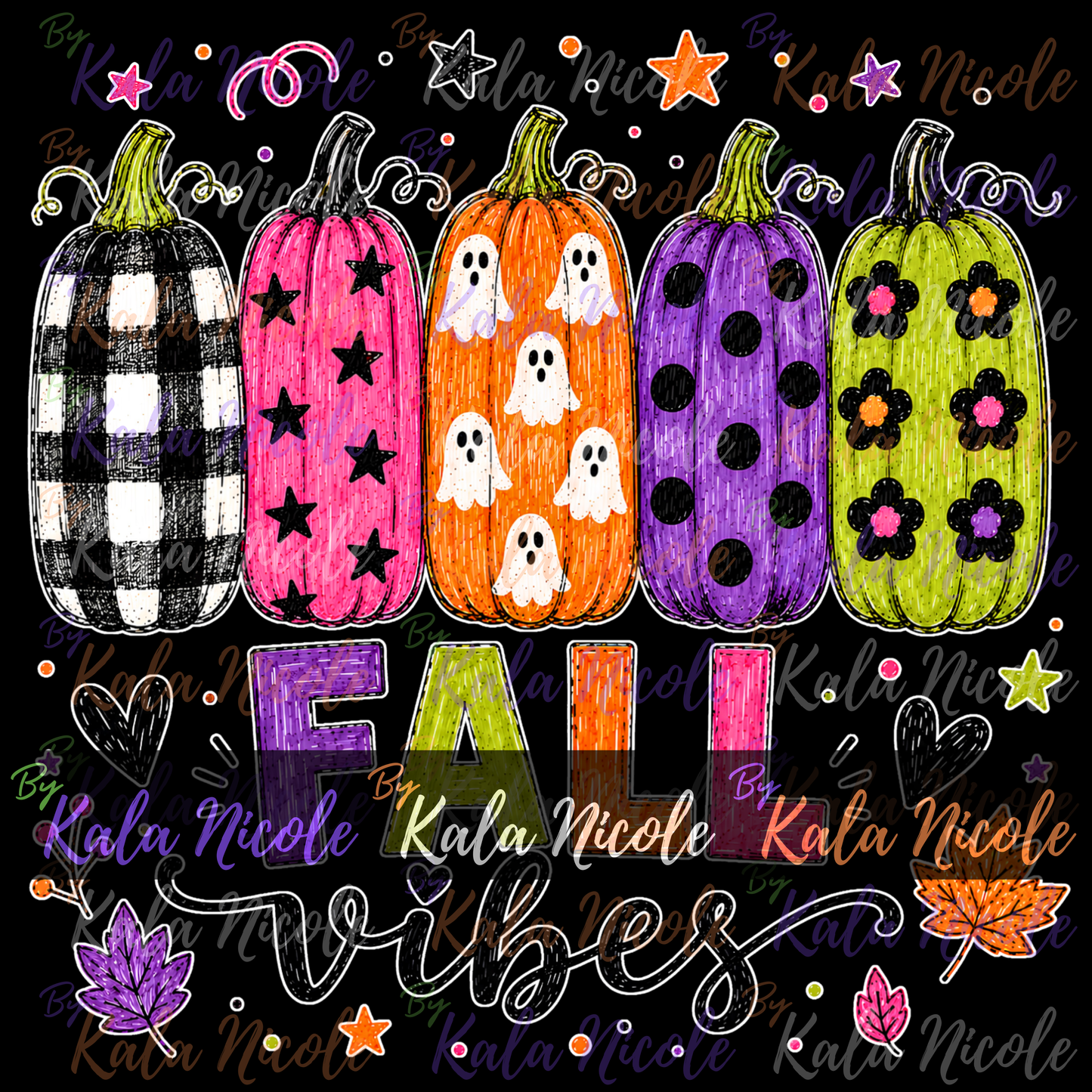 Fall Vibes PNG Bundle | Trendy Fall PNG | Cute Pumpkin Clipart (Digital Download)