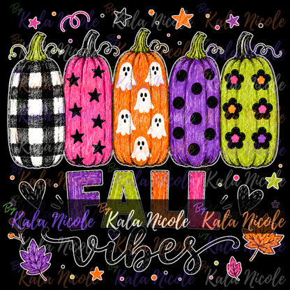 Fall Vibes PNG Bundle | Trendy Fall PNG | Cute Pumpkin Clipart (Digital Download)