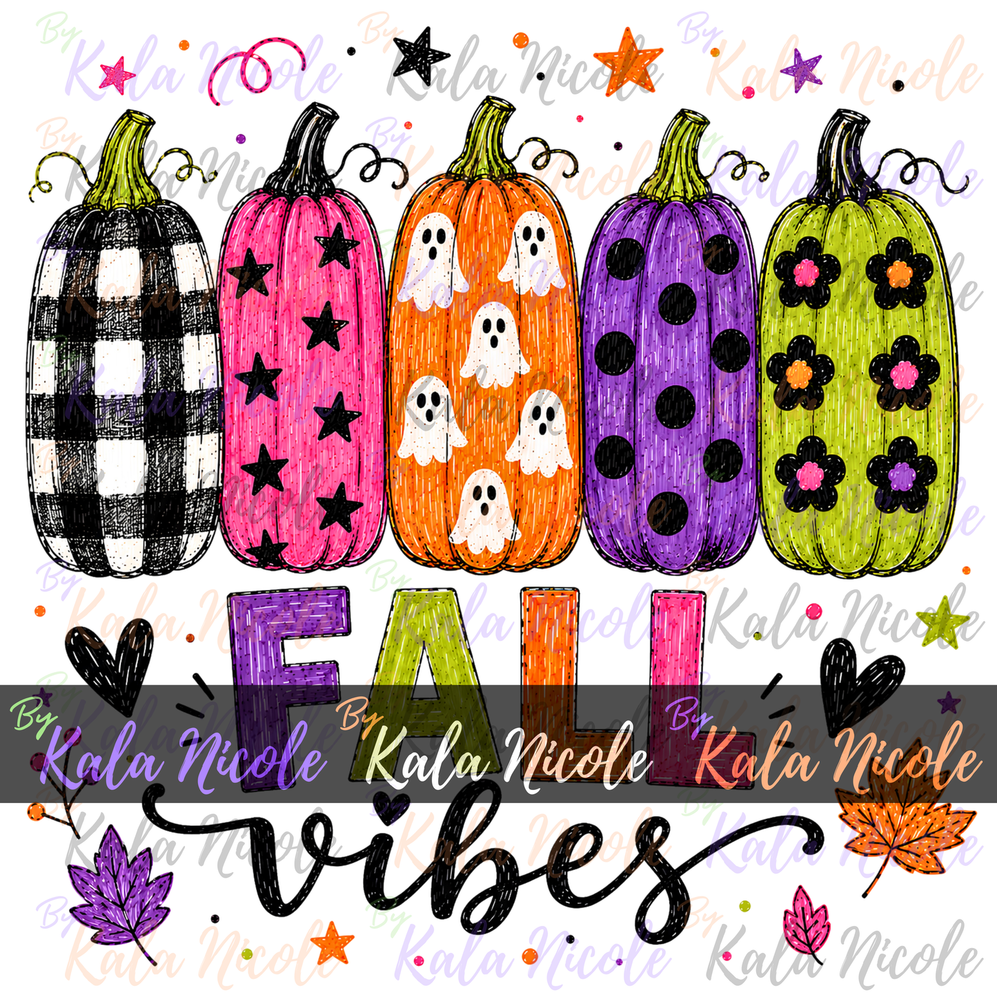 Fall Vibes PNG Bundle | Trendy Fall PNG | Cute Pumpkin Clipart (Digital Download)