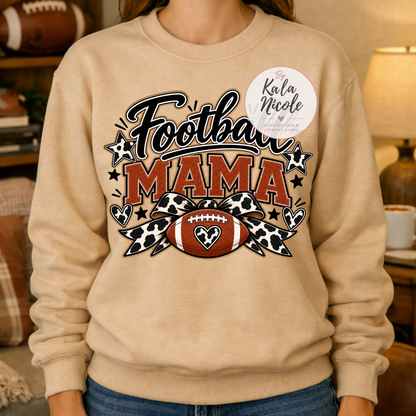 Football Mama Cow Print PNG