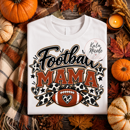 Football Mama Cow Print PNG