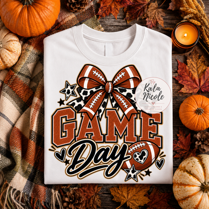 Football Mama Cow Print PNG