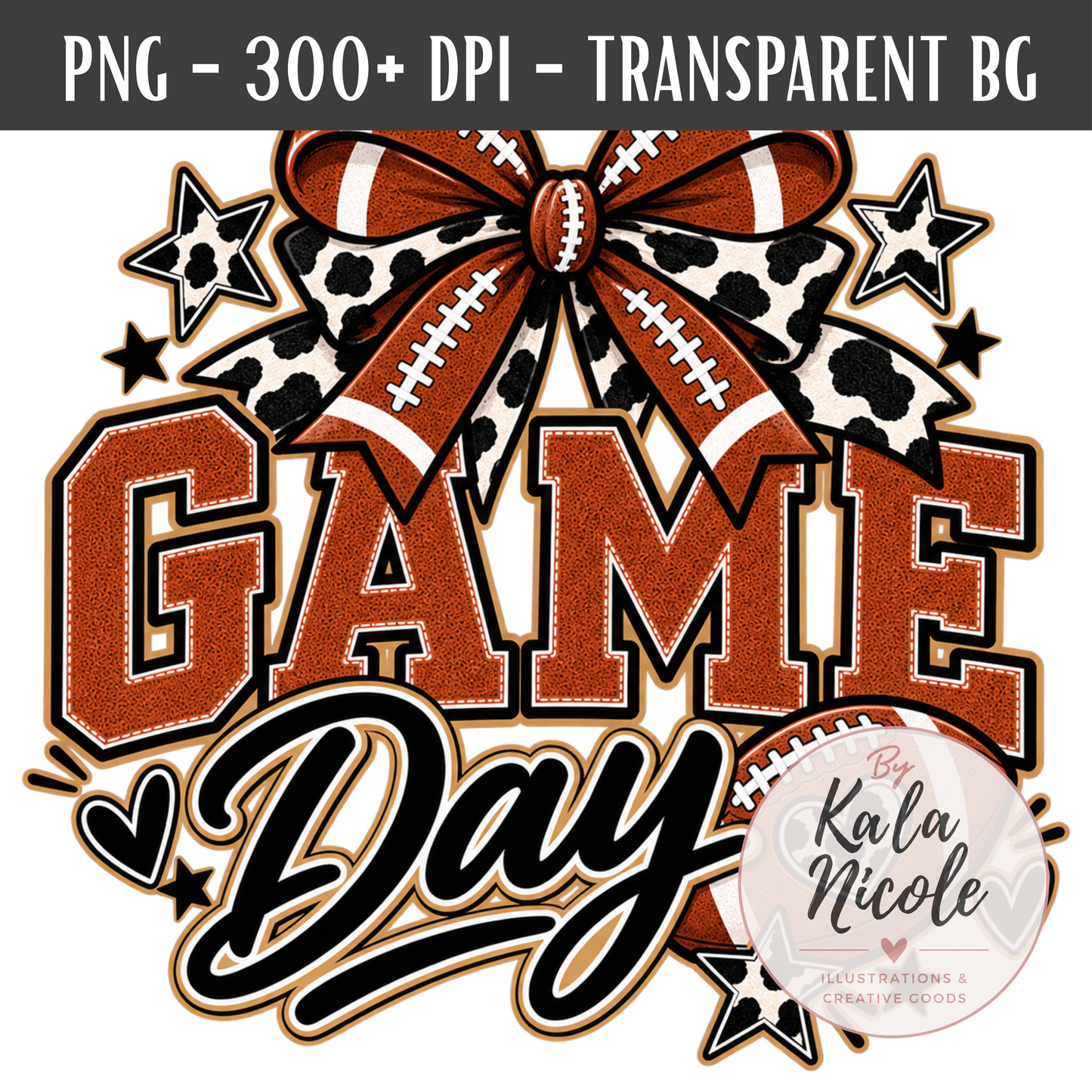 Football Mama Cow Print PNG