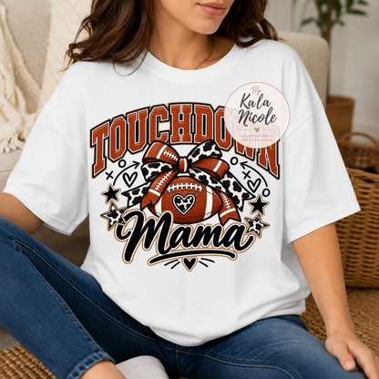 Football Mama Cow Print Touchdown PNG