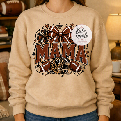 Football Mama Leopard Print PNG