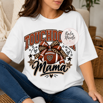 Football Mama Leopard Print Touchdown PNG