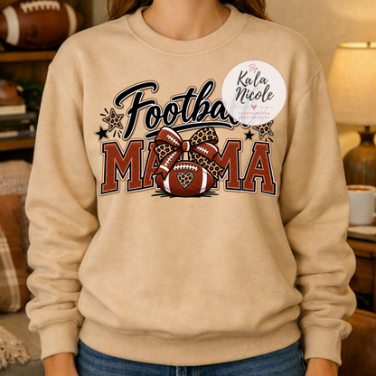 Football Mama Leopard Print PNG