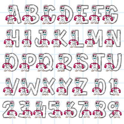 Toy Story Alphabet PNG Bundle | ABC 123