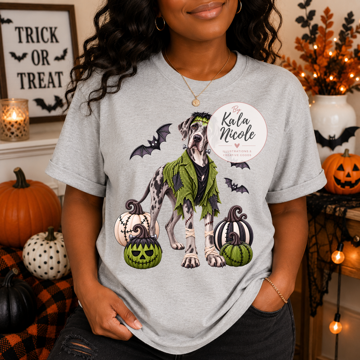 Great Dane Frankenstein Halloween PNG