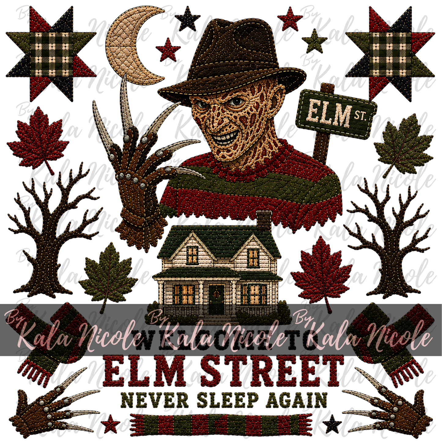 Horror Nightmare Quilt PNG | Freddy Krueger